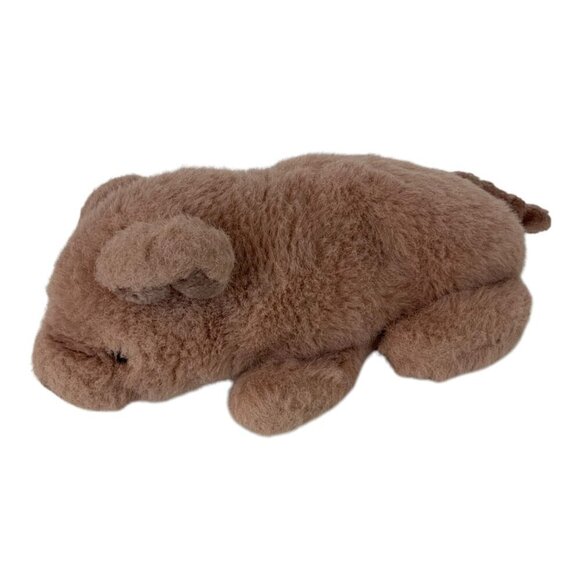 Vintage Anna Club Plush Pig Hand Puppet 1990 Soft Brown Piglet Toy Pretend USA - Picture 2 of 7